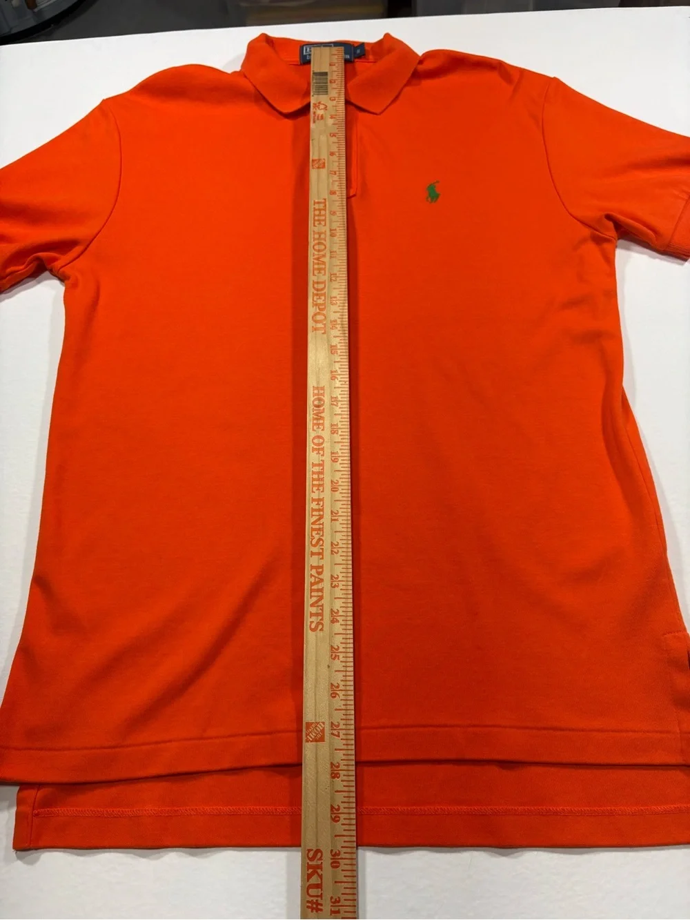 Ralph Lauren Polo Orange Polo with Green Pony Embroidery